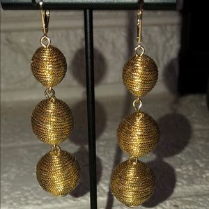 J Crew Triple Lantern Earrings Gold Thread Earring - new without tags.